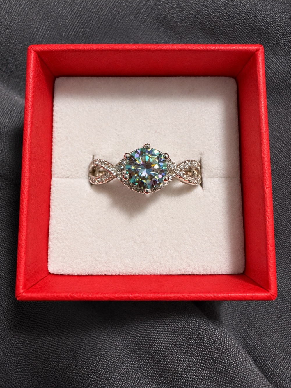 1 CT Moissanite Infinity Ring โ S925 Sterling Silver โ Size 7